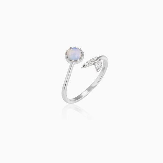 925 Silver Silver Moonstone Visionary Ring, Adjustable