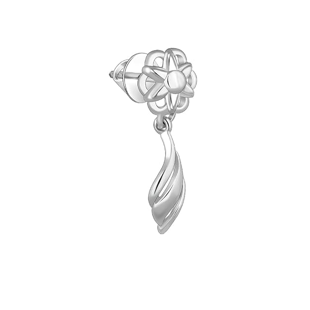 925 Silver Floral Twist Earrings| Drops to Gift Women & Girls | With Certificate of Authenticity and 925 Stamp