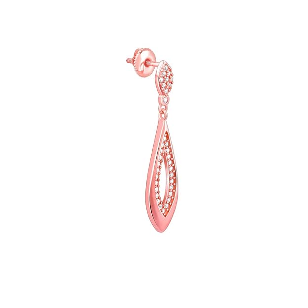 925 Silverrose Gold Halo Drop Earrings | Gifts For Girlfriend | Gifts For Women & Girls