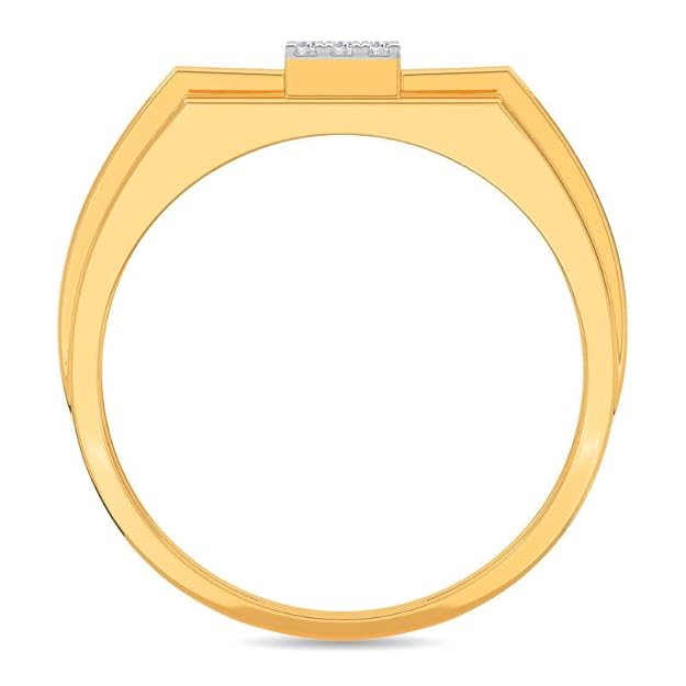 Men’s Gold Rectangular Diamond Cluster Ring | Gift for Men and Boys
