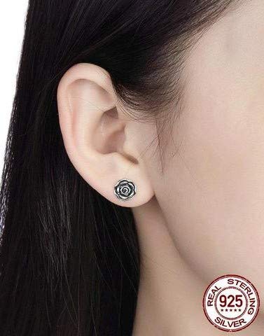 925 Sterling Silver Rose Stud Earrings | Flower Earring Studs For women