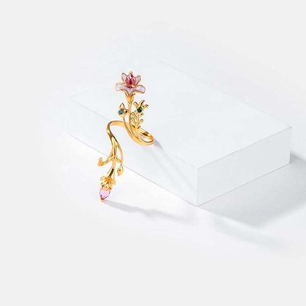Caratlane Matchmaking Maasi Ring In Gold Plated 925 Silver | Intricate floral and vine pattern