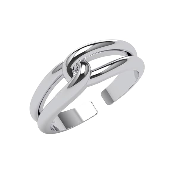 925 Sterling Silver Promise Knot Men Ring |Size Adjustable | Gift for Men & Boys