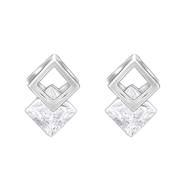 925 Silver Quadrangle Earrings| Gifts for Girlfriend, Gifts for Women and Girls | With Certificate of Authenticity and 925 Stamp
