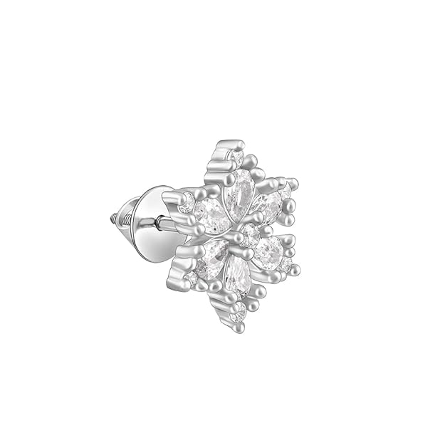 925 Silver Flowery Snowflake Studs| studs to Gift Women & Girls | With Certificate of Authenticity and 925 Stamp