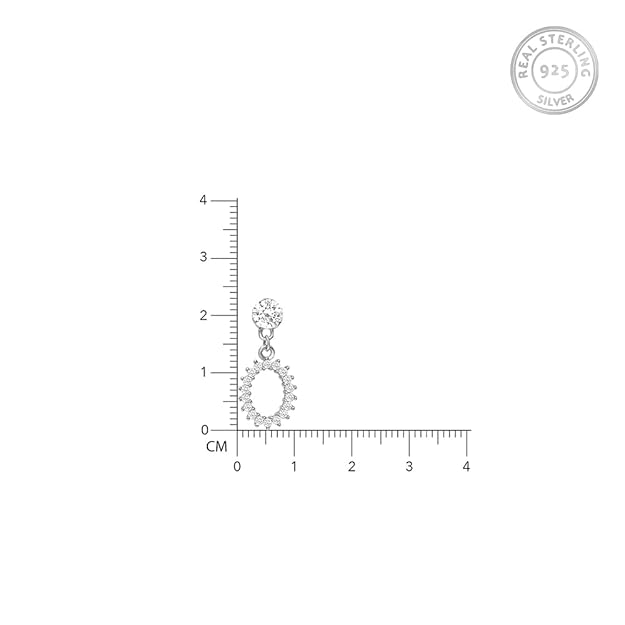 925 Silver Nikita's Hollow Zircon Drop Studs | Gifts for Girlfriend, Gifts for Women and Girls