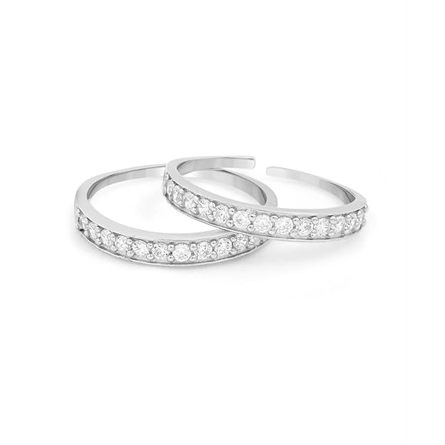 925 Sterling Silver Toe Rings Pair | Size Adjustable | Gift for Women and Girls