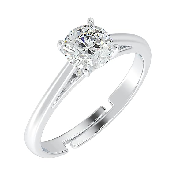 925 Sterling Silver Adjustable Ring Band | Cubic Zirconia | Multiple Design Options | Gift for Women and Girls