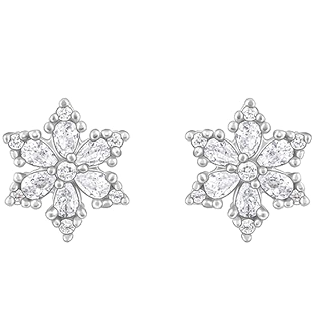 925 Silver Flowery Snowflake Studs| studs to Gift Women & Girls | With Certificate of Authenticity and 925 Stamp
