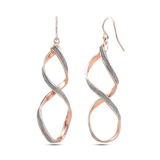 925 Sterling Silver BIS Hallmarked Jewelry Linear Drop Dangle Earrings | Twisted Earring for Girl