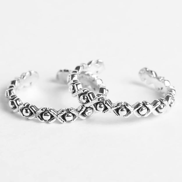 925 Sterling Silver Toe Rings Pair | Size Adjustable | Gift for Women and Girls