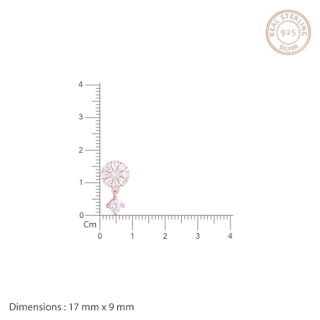 925 Silver Rose Gold Floral Earrings| Drops to Gift Women & Girls