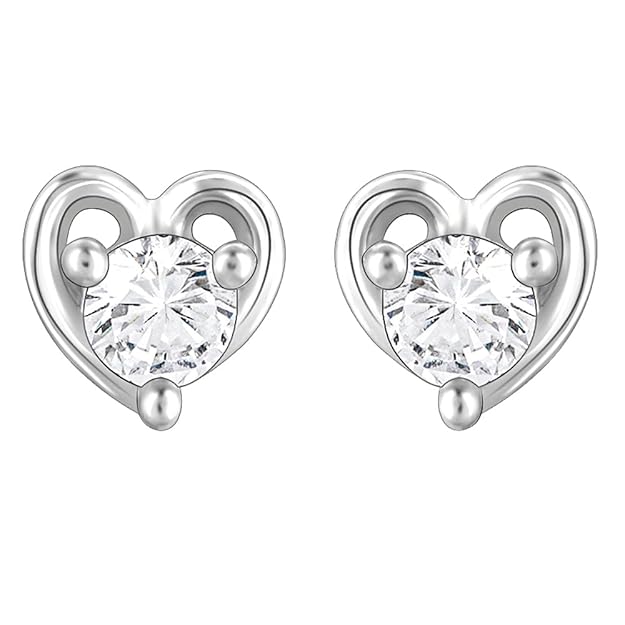 925 Silver Zircon Heart Studs Mini Studs Earrings | Gifts for Women & Girls