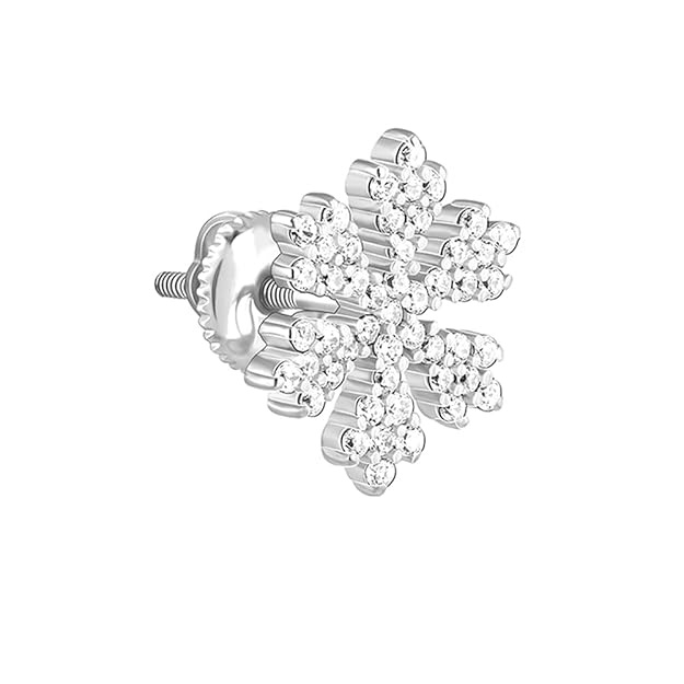 925 Silver Zircon Snowflake Earrings | Gifts for Girlfriend, Gifts for Women and Girls