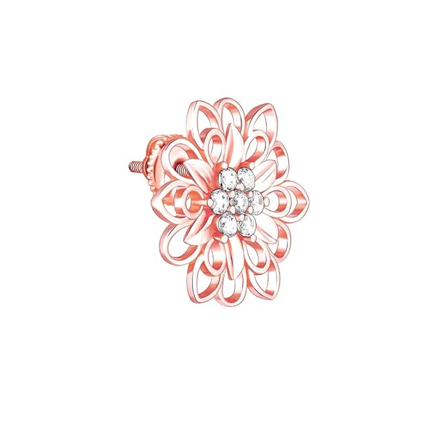 925 Silver Rose Gold Blooming Flower Stud Earrings| Drops to Gift Women & Girls