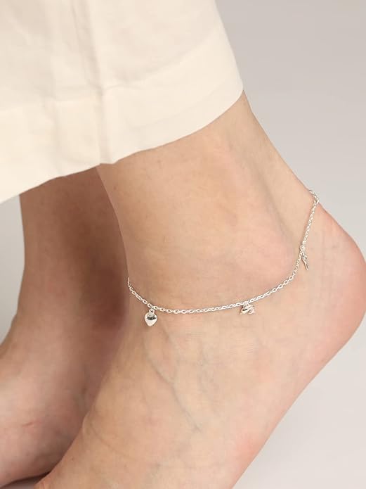 925 Sterling Silver Anklet Payal (Single) | Adjustable Chain | Gift for Women and Girls