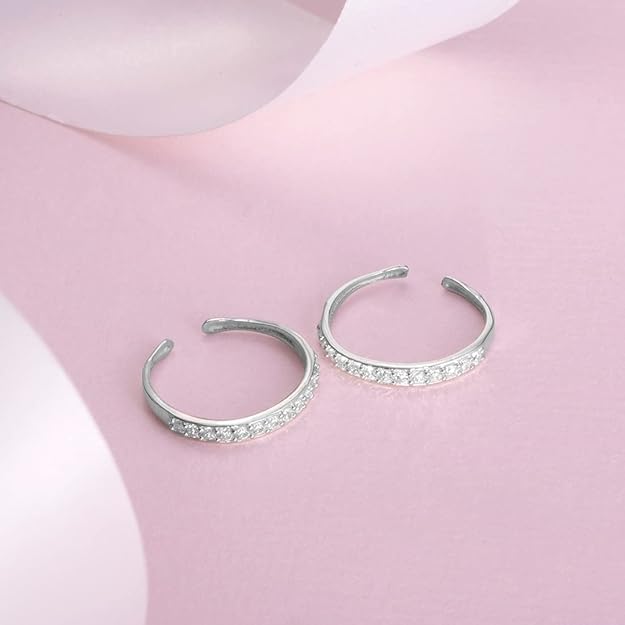 925 Sterling Silver Toe Rings Pair | Size Adjustable | Gift for Women and Girls
