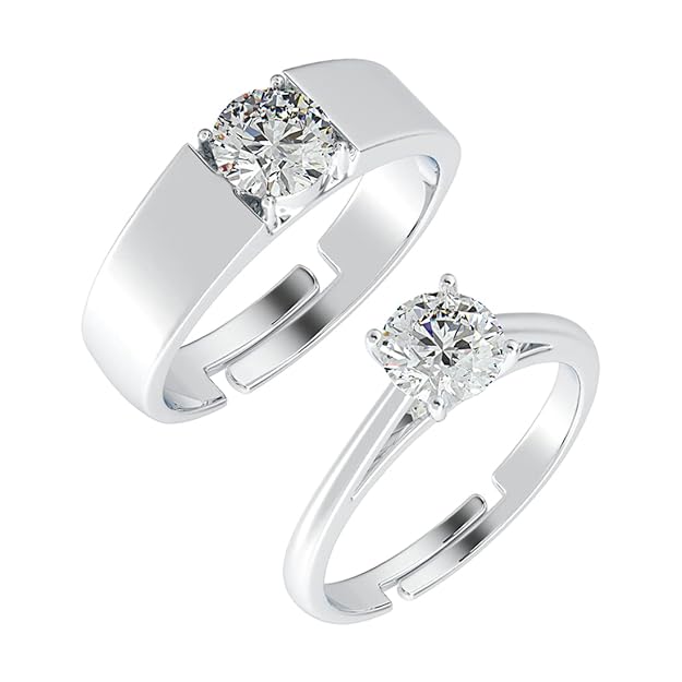 925 Sterling Silver Luca Adjustable Couple Band, Promise Rings for Lovers | Gift for Men and Women