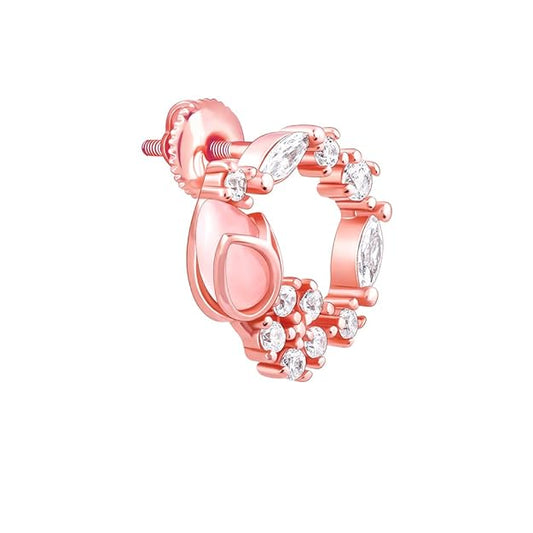 925 Sterling Silver Rose Gold Pink Drop Wreath Studs | Gift for Girlfriend Wife Women & Girls