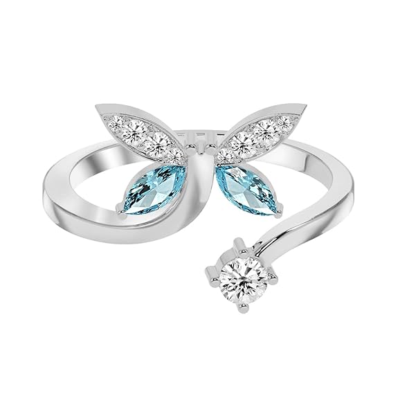 925 Sterling Silver Butterfly Open Ring | Gift for Women & Girls
