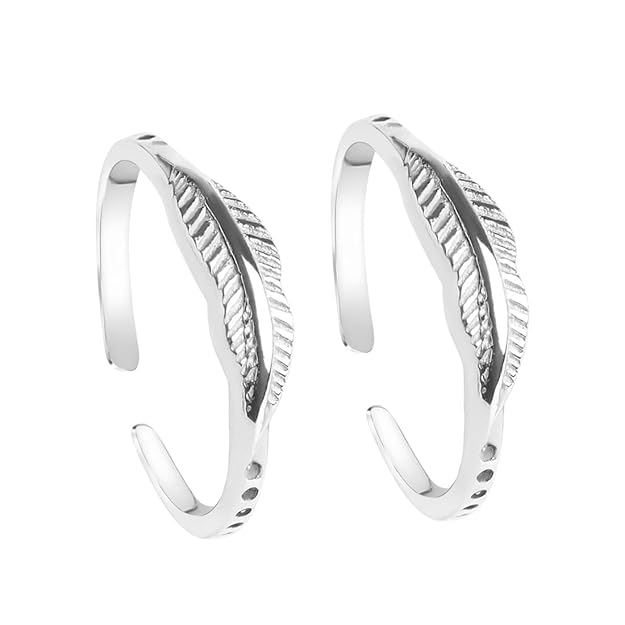 925 Sterling Silver Toe Rings Pair | Size Adjustable | Gift for Women and Girls