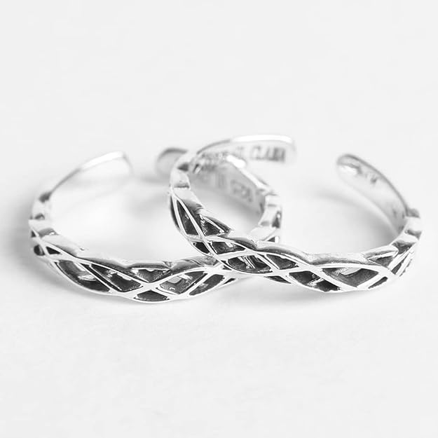 925 Sterling Silver Toe Rings Pair | Size Adjustable | Gift for Women and Girls