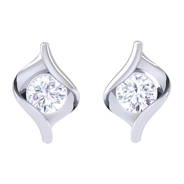 Swiss Zirconia 925 Sterling Silver Solitaire Earring | Gift For Women & Girls
