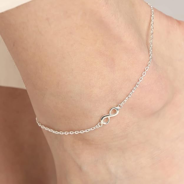 925 Sterling Silver Anklet Payal (Single) | Adjustable Chain | Gift for Women and Girls