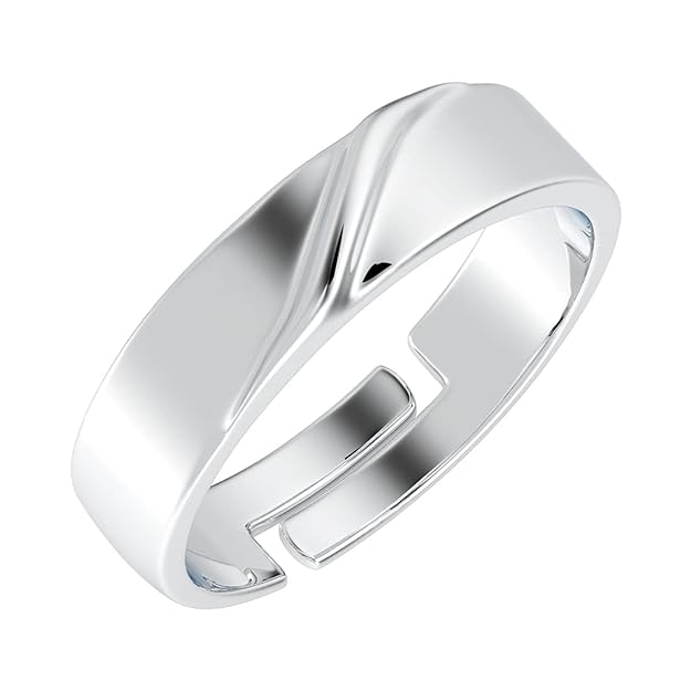 Pure 925 Sterling Silver Nario Adjustable Ring | Gift for Men and Boys | Partial Matte Finish