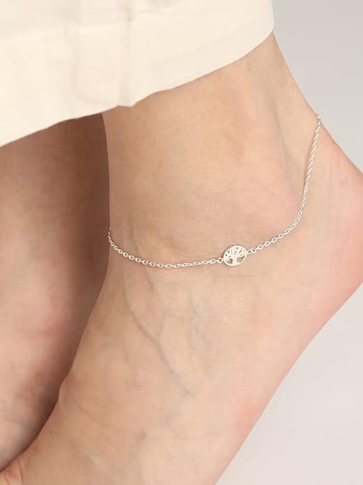 925 Sterling Silver Anklet Payal (Single) | Adjustable Chain | Gift for Women and Girls