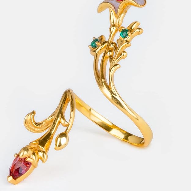 Caratlane Matchmaking Maasi Ring In Gold Plated 925 Silver | Intricate floral and vine pattern