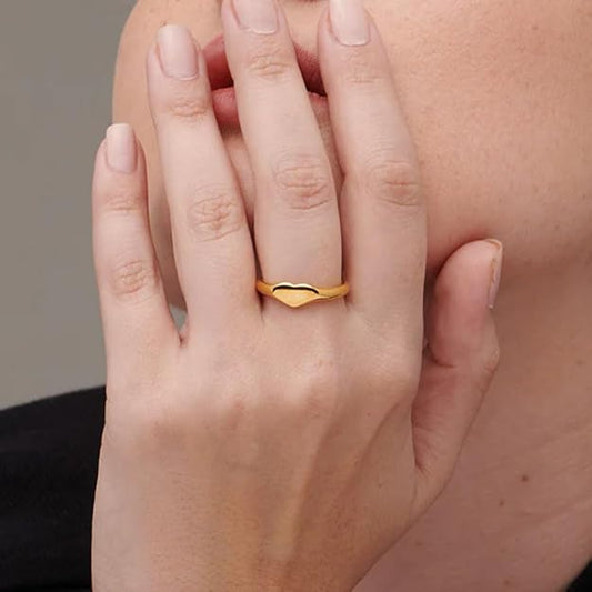 Women's 18K Gold-Plated Finger Ring | 925 Sterling Silver Ring | Gift For Women & Girls