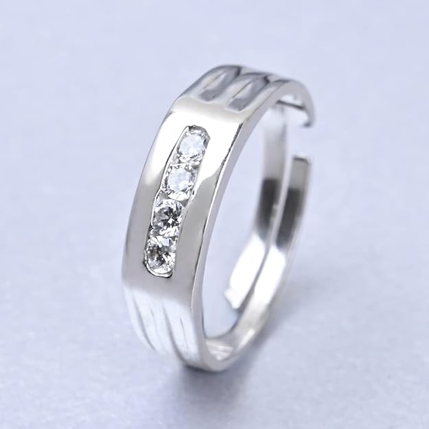 925 Sterling Silver Enzo Band Ring | Size Adjustable | Gift for Men & Boys