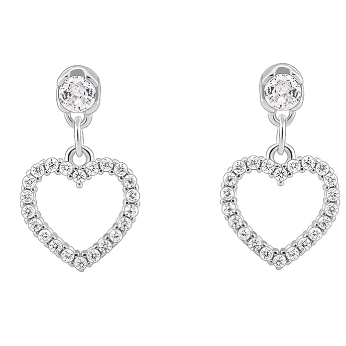 925 Silver Small Heart Drop Earrings Danglers studs | Gifts for Women & Girls