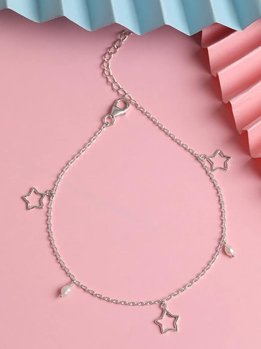 925 Sterling Silver Anklet Payal (Single) | Adjustable Chain | Gift for Women and Girls