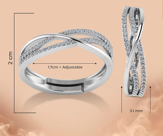 925 Sterling Silver Adjustable Infinity Ring | Wedding & Engagement Jewelry