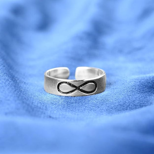 925 Sterling Silver Infinity Men Ring | Size Adjustable | Gift for Men & Boys