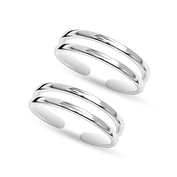 Pure Silver BIS Hallmarked Toe Ring Classic Linear Toe Rings for Women