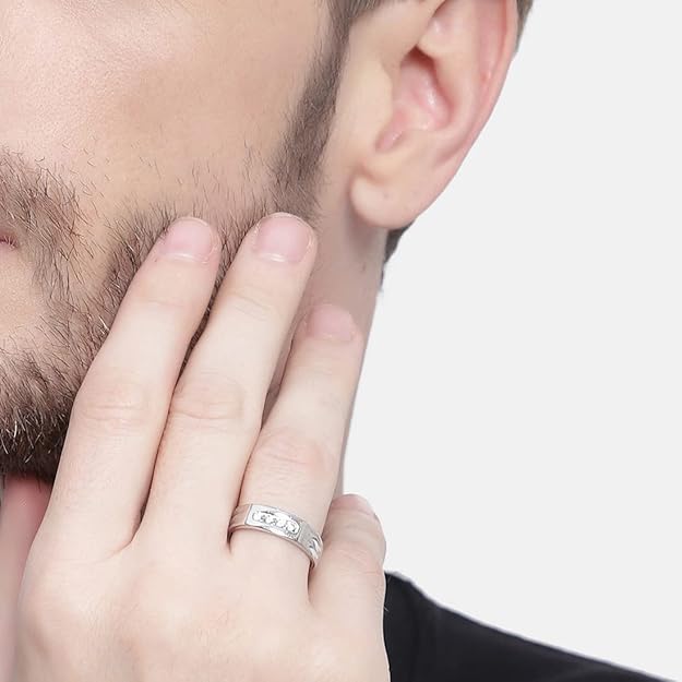 925 Sterling Silver Enzo Band Ring | Size Adjustable | Gift for Men & Boys
