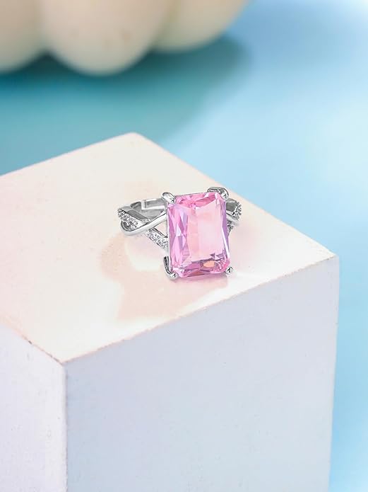 Rings For Women & Girls | Crystals From Swarovski And White Stone Cocktail Designed Ring