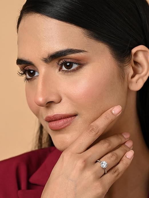 925 Sterling Silver Irina Stylish Solitaire Finger Ring | Gift for Women & Girls