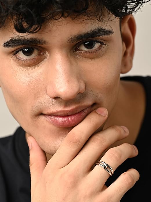 925 Sterling Silver Promise Knot Men Ring |Size Adjustable | Gift for Men & Boys