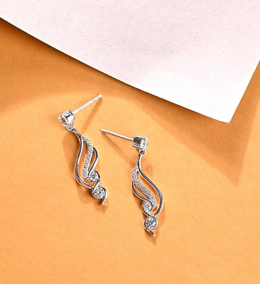 925 Sterling Silver Swirl Earrings | Modern Gift for Women and Girls
