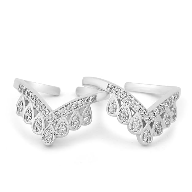 925 Sterling Silver Toe Rings Pair | Size Adjustable | Gift for Women and Girls