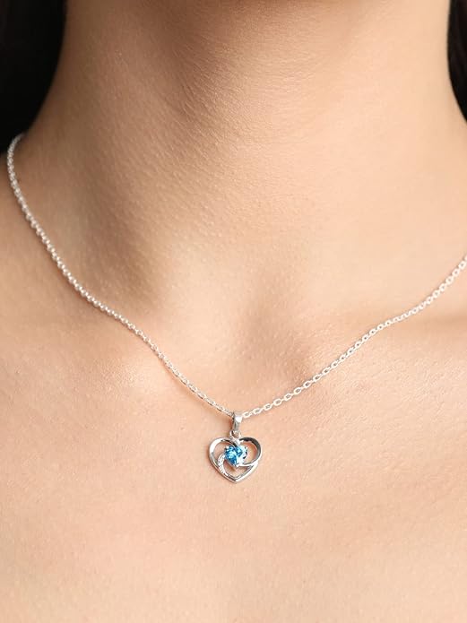 925 Sterling Silver Heart Pendant Necklace | with or Without Chain | Gift for Women and Girls