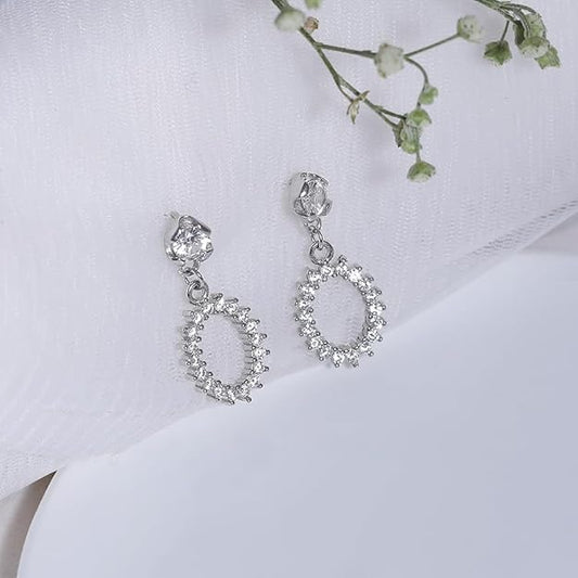 925 Silver Nikita's Hollow Zircon Drop Studs | Gifts for Girlfriend, Gifts for Women and Girls