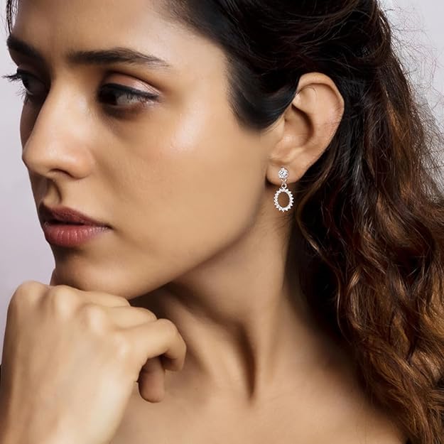 925 Silver Nikita's Hollow Zircon Drop Studs | Gifts for Girlfriend, Gifts for Women and Girls