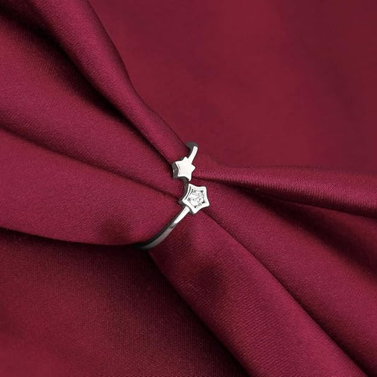 925 Silver Superstar Ring Adjustable | With Certificate Of Authenticity&925 Stamp