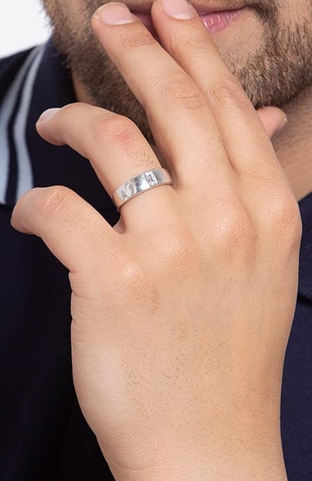 Pure 925 Sterling Silver Nario Adjustable Ring | Gift for Men and Boys | Partial Matte Finish