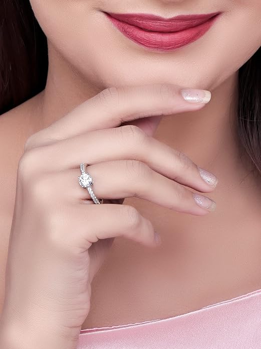 Sterling Silver Rings | Sterling Silver Cubic Zirconia Finger Ring For Women And Girls